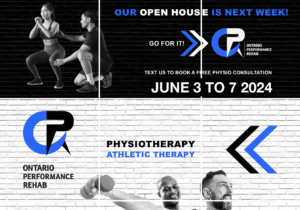 open house in our physiotherapy clinic in Etobicoke Toronto June 2024 free demos with our physiotherapy team Injury screens and physical therapy tests